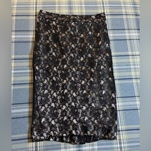 Ted baker lace black and nude Flowe pencil skirt size 4